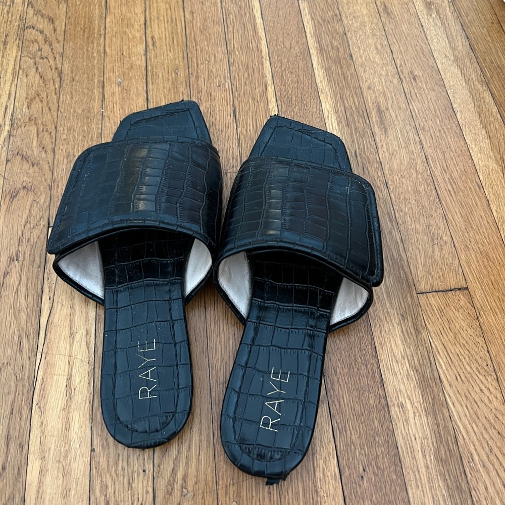 Raye The Label Leather Croc Slides - image 3